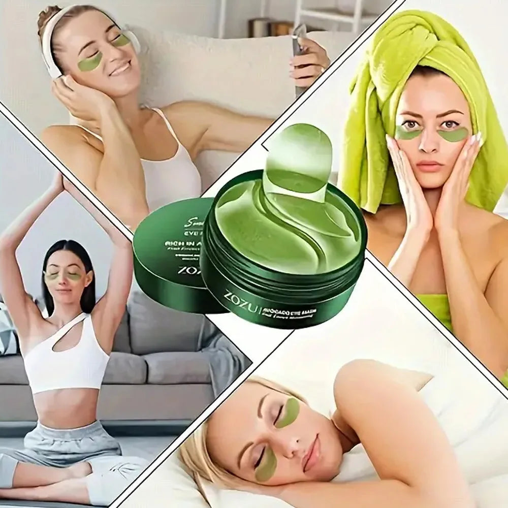 Mascarilla de ojos de colágeno dorado de aguacate, bolsas para ojos antiojeras, parches hidratantes reafirmantes para los ojos, crema reparadora para los ojos, productos para el cuidado de la piel