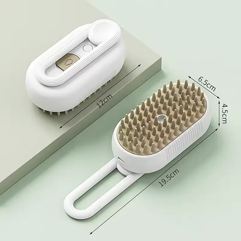 Cepillo de vapor 3 en 1 para mascotas, cepillo para gatos, vaporizador, removedor de pelo de mascotas, herramienta de limpieza para perros, peine de masaje con pulverizador de vapor, cepillo de aseo