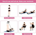 Tensor de banda de resistencia de 4 niveles con asas antideslizantes - Equipo de fitness en casa para entrenamiento muscular abdominal Yoga abdominal