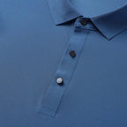 Polo de seda de hielo para hombre, camiseta de manga corta, elástica, sin hierro, fina, ligera, de lujo
