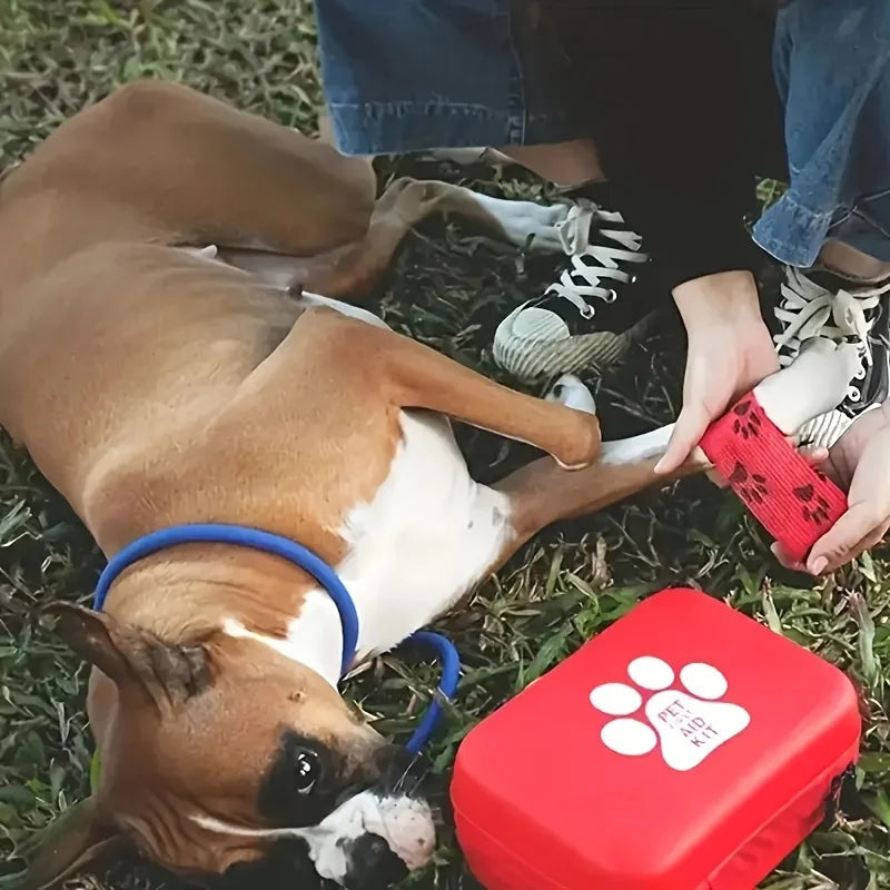 Botiquín de primeros auxilios para mascotas: contiene suministros de emergencia y manta de emergencia, apto para senderismo, camping y mochilero.