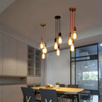 Luces colgantes lineales E27 Simple negro/blanco/plata 90-260v Bar cafetería accesorios de iluminación interior decoración lámpara colgante restaurante