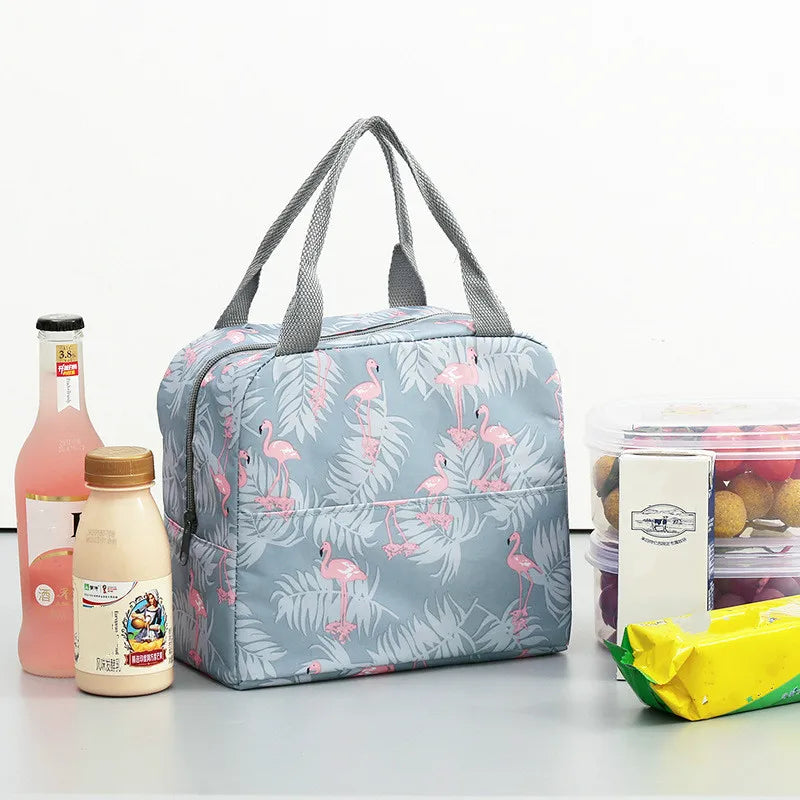 Fiambrera más fresca con patrón funcional, bolsa de almuerzo de lona con aislamiento portátil, bolsas térmicas para comida, Picnic, bolsas de almuerzo para mujeres y niños