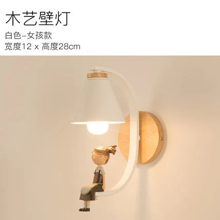 Lámpara de pared de madera moderna, modelo creativo de resina, lámparas de pared para sala de estar, dormitorio, habitación de niños, accesorios de iluminación nórdicos para decoración del hogar