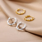 Pendientes redondos elegantes para mujeres y niñas, aretes de aro de acero inoxidable de lujo, joyería estética de compromiso de boda Vintage