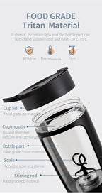 Botella agitadora eléctrica portátil, mezclador de proteínas en polvo, Fitness, Vaso Mezclador automático, taza agitadora, botella de agua deportiva, 650ML