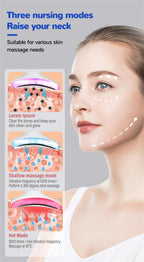Dispositivo de belleza Facial y de cuello 2 en 1, masaje de vibración de alta frecuencia, dispositivo antienvejecimiento para estiramiento de la piel, herramienta de cuidado de la piel para uso doméstico