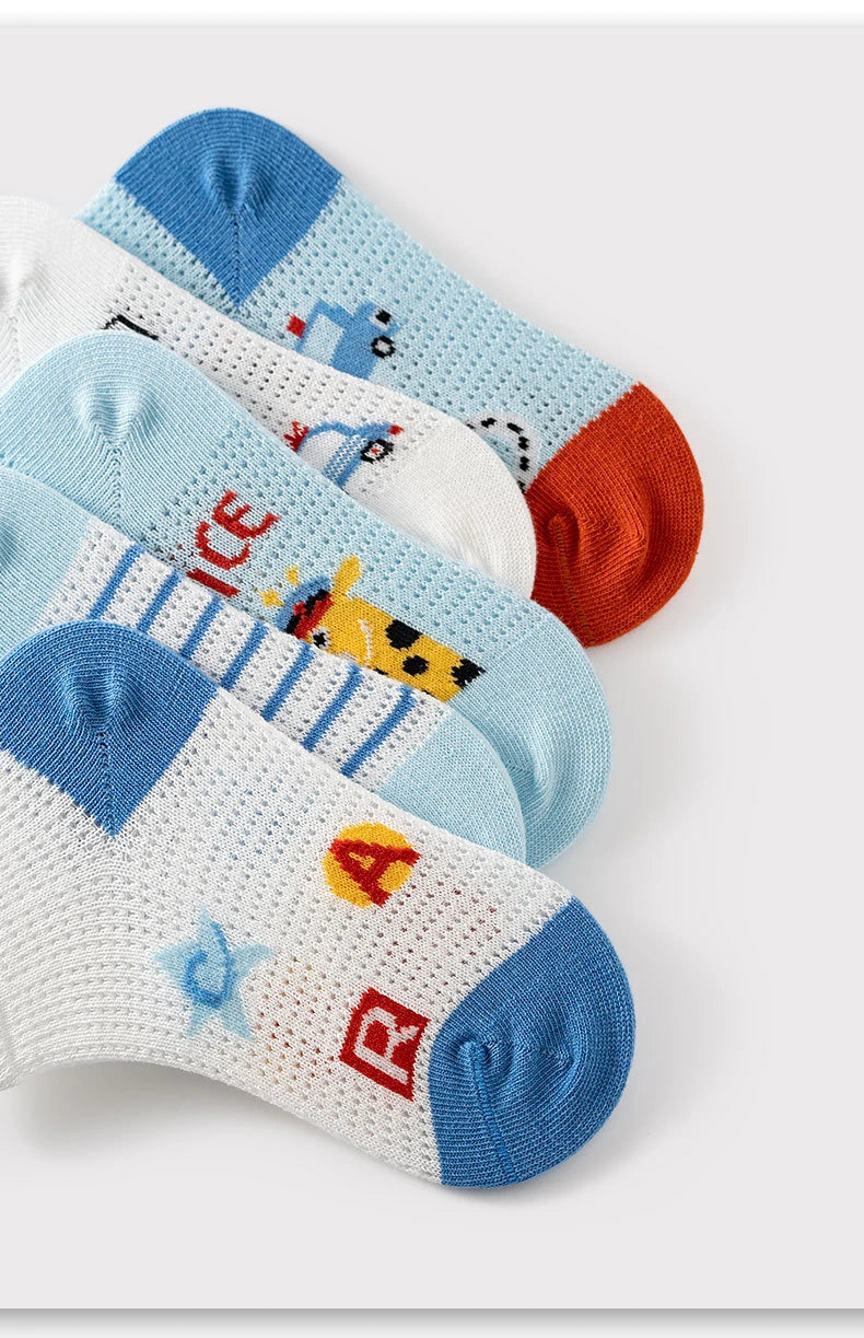 5 pares de calcetines para niños de 1 a 12 años 2025 primavera/verano niños niñas malla calcetines finos transpirables calcetines suaves y cómodos calcetines para niños