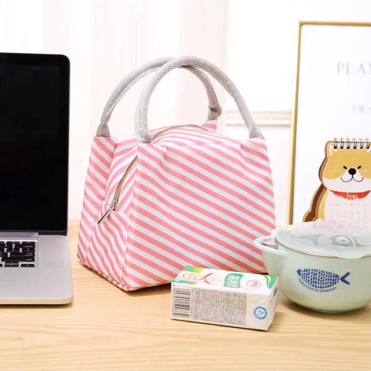 Fiambrera más fresca con patrón funcional, bolsa de almuerzo de lona con aislamiento portátil, bolsas térmicas para comida, Picnic, bolsas de almuerzo para mujeres y niños