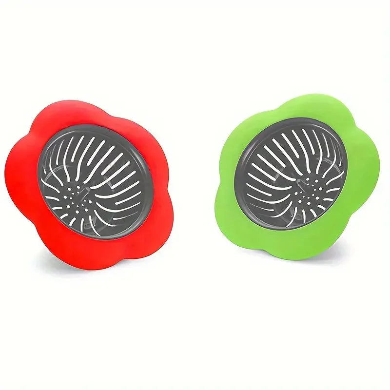 Colador de fregadero de cocina de silicona, tapón de red de filtro de drenaje antiobstrucción para desagües de 4,5 pulgadas de diámetro, evita zuecos y bloques, 2 uds.