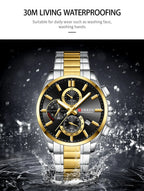 Relojes CURREN para hombre, relojes de lujo de primeras marcas para hombre, cronógrafo Original resistente al agua de acero inoxidable, fase lunar, fecha, esfera giratoria