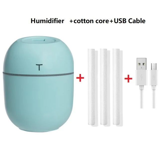 Mini humidificador de aire portátil, difusor ultrasónico de aceites esenciales, fabricante de niebla USB, humidificadores de aromaterapia para el hogar, 220ML, nuevo