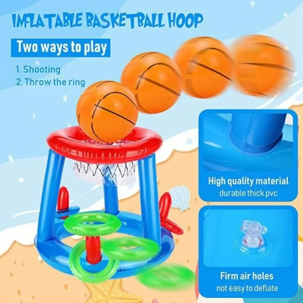 Juguete de agua para natación al aire libre, soporte de baloncesto acuático, piscina flotante inflable, juguete de playa, herramienta de piscina divertida de verano