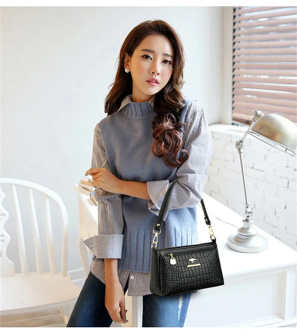 Bolso de mano bordado para mujer, bolsos de cuero de alta calidad para mujer, bolso de hombro para mujer, bolsos cruzados pequeños para mujer, bolso principal 2024