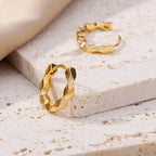 Pendientes redondos elegantes para mujeres y niñas, aretes de aro de acero inoxidable de lujo, joyería estética de compromiso de boda Vintage