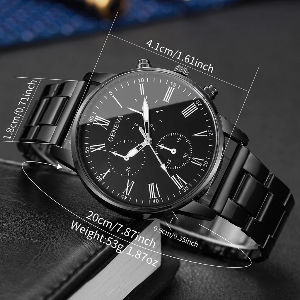 Relojes de negocios a la moda para Hombre, Reloj de pulsera de cuarzo de lujo para Hombre, Reloj negro, Reloj Masculino, Reloj para Hombre (sin caja)