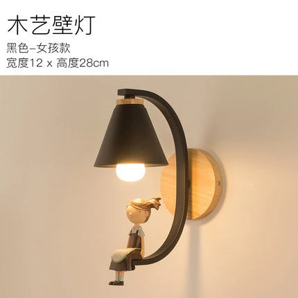 Lámpara de pared de madera moderna, modelo creativo de resina, lámparas de pared para sala de estar, dormitorio, habitación de niños, accesorios de iluminación nórdicos para decoración del hogar