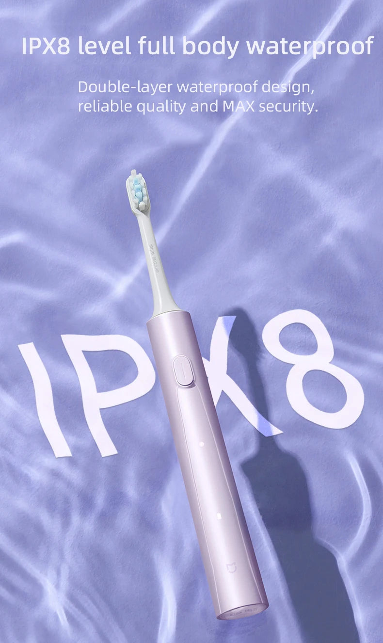 Juego de cepillos de dientes eléctricos sónicos Xiaomi MIJIA T302, 4 cabezales de cepillo, IPX8, resistente al agua, carga inalámbrica, cepillo de dientes electrónico