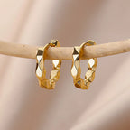 Pendientes redondos elegantes para mujeres y niñas, aretes de aro de acero inoxidable de lujo, joyería estética de compromiso de boda Vintage