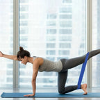 Banda de resistencia para glúteos, sentadillas de Yoga azul degradado, banda fina para tirar de piernas y brazos, entrenamiento de rehabilitación de fuerza, Circl de glúteos, 5 uds.