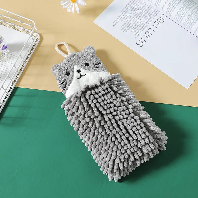 Paño de limpieza de chenilla de secado rápido superabsorbente, toalla de mano montada en la pared, suministros de cocina y baño