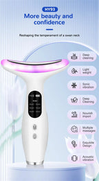Dispositivo de belleza Facial y de cuello 2 en 1, masaje de vibración de alta frecuencia, dispositivo antienvejecimiento para estiramiento de la piel, herramienta de cuidado de la piel para uso doméstico