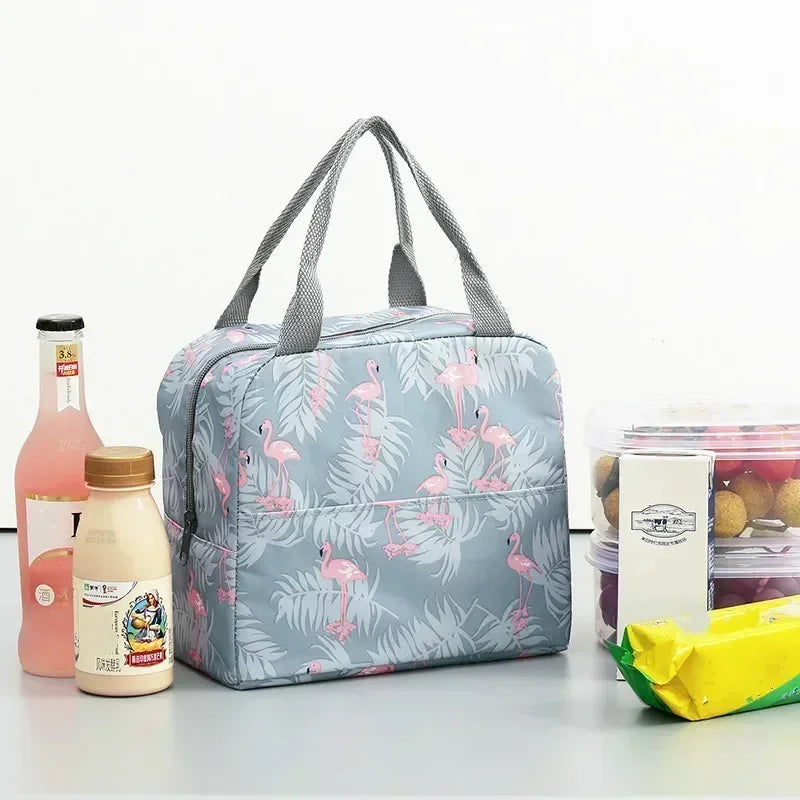 Fiambrera más fresca con patrón funcional, bolsa de almuerzo de lona con aislamiento portátil, bolsas térmicas para comida, Picnic, bolsas de almuerzo para mujeres y niños