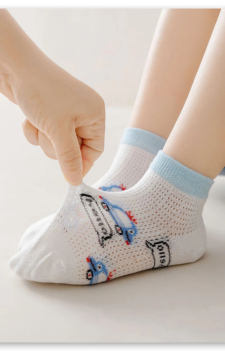 5 pares de calcetines para niños de 1 a 12 años 2025 primavera/verano niños niñas malla calcetines finos transpirables calcetines suaves y cómodos calcetines para niños