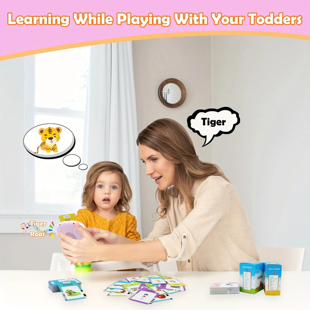 Tarjetas Flash parlantes del alfabeto de 510 palabras, regalos educativos de cumpleaños para niños y niñas, juguetes de voz Montessori preescolares