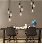 Luces colgantes lineales E27 Simple negro/blanco/plata 90-260v Bar cafetería accesorios de iluminación interior decoración lámpara colgante restaurante