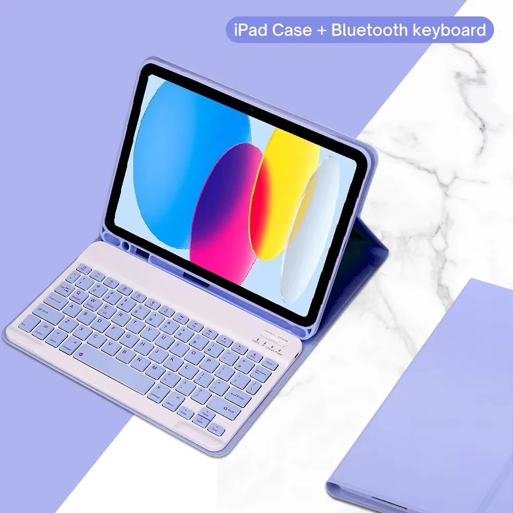 Funda con teclado para iPad de 10. a generación 2022, 10,9 pulgadas, funda con teclado Bluetooth desmontable para iPad 11 11 pulgadas A16 2025 con portalápices