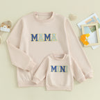 Citgeett primavera mamá y yo trajes a juego 0-3Y Bordado de letras jerseys de manga larga otoño sudadera Tops
