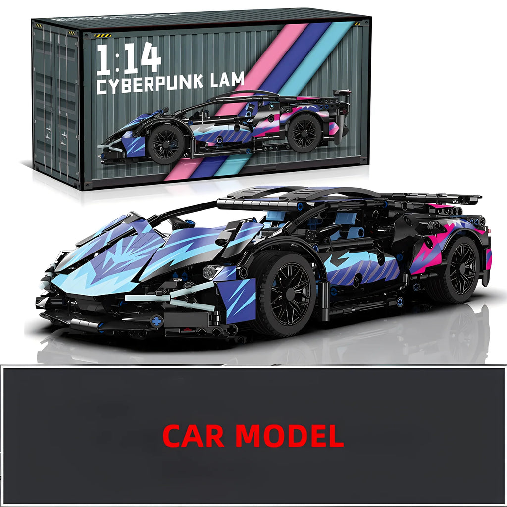 Modelo de coche deportivo de carreras técnico, bloques de construcción técnicos para adultos 1:14, supercoche DIY, rompecabezas de ladrillos, juguetes para niños y adultos, regalo (1314 + grano)