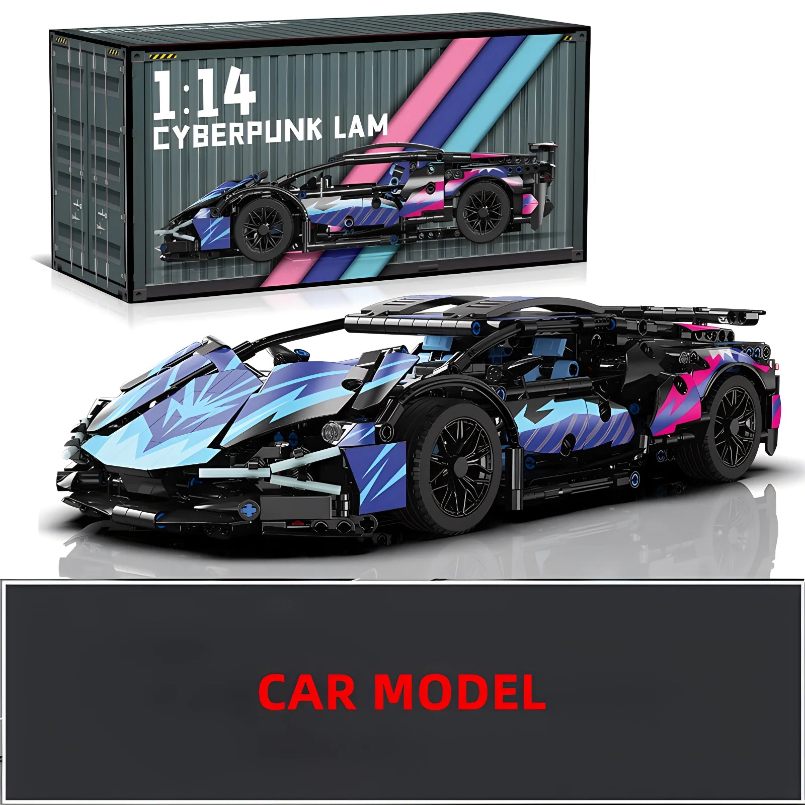 Modelo de coche deportivo de carreras técnico, bloques de construcción técnicos para adultos 1:14, supercoche DIY, rompecabezas de ladrillos, juguetes para niños y adultos, regalo (1314 + grano)
