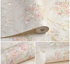 Papel tapiz europeo autoadhesivo flor pastoral pegatinas de pared de lujo autoadhesivo dormitorio sala de estar pared de fondo del hogar wal