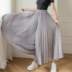 Pantalones De pierna ancha De cintura alta De gasa para Mujer, Pantalones sueltos plisados, moda coreana informal, ropa cómoda, elegante