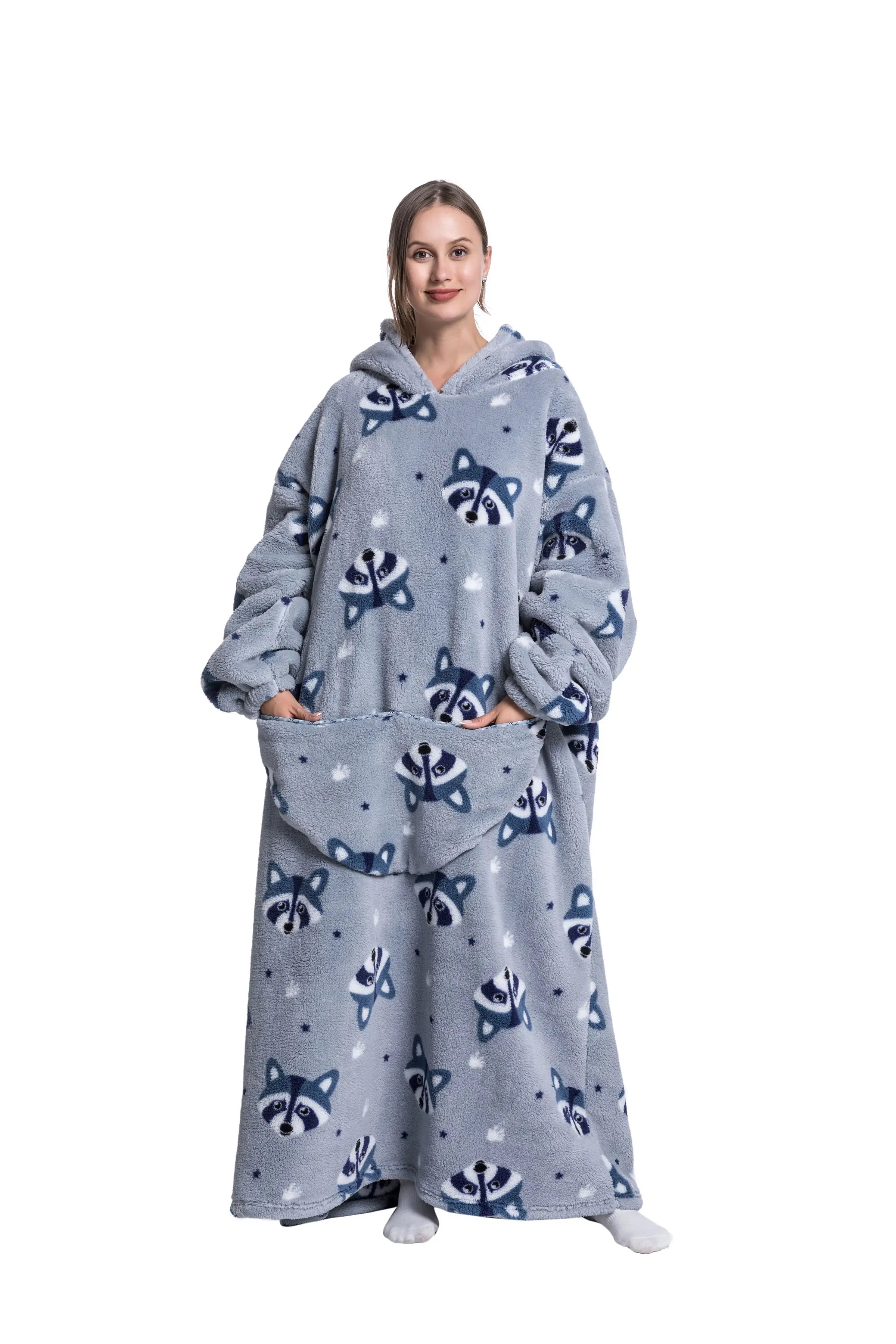 2023 nueva manta usable de TV de gran tamaño Extra larga cálida lana de felpa invierno Sherp Sudadera con capucha hombres mujeres sudadera suave regalos