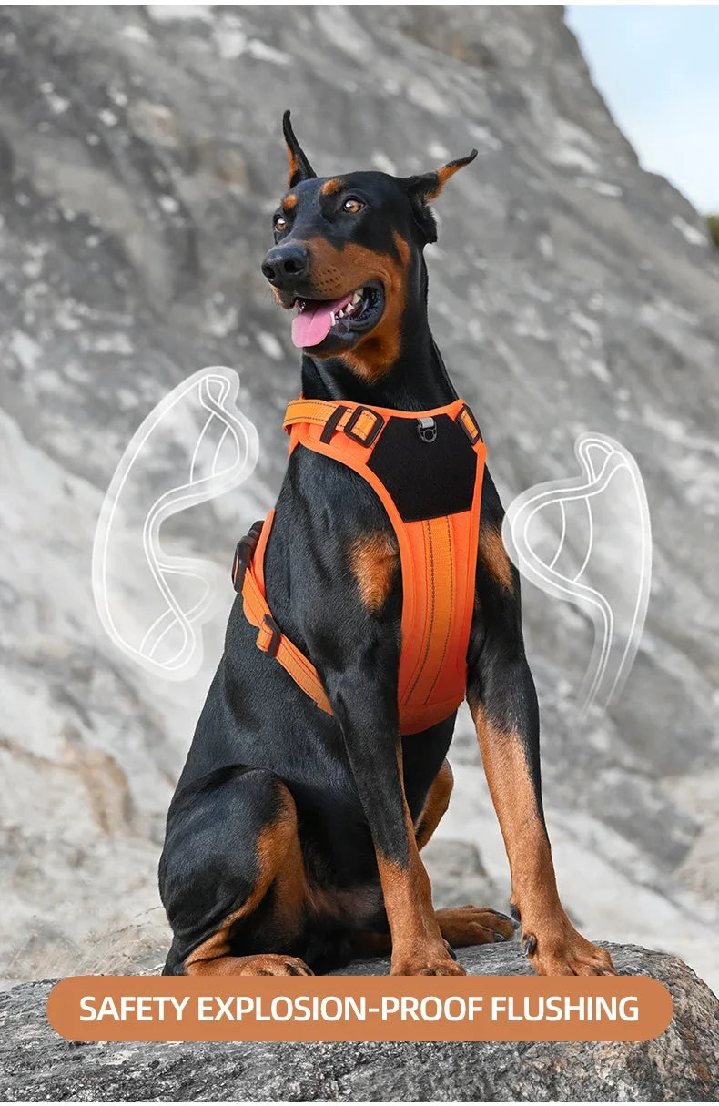 Arnés para Mascotas Multifuncional de Nailon Reflectante, Arnés Ajustable para Perros, Arnés de Pecho para Perros con Control Cómodo y Sin Tirones, Suministros para Mascotas