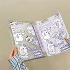 Estuche de gato bonito tipo 3 + Y con portalápices para IPad 2025 11th A16 Pro Air 13 11 M3 M2 M4 2025 12,9 "9 8 7 6 5 4 10Th Mini 7 6