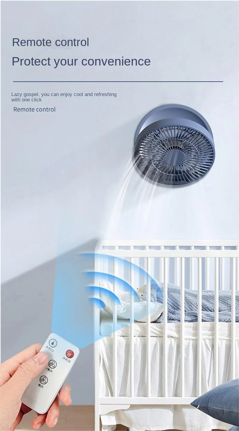 Ventilador portátil con Control remoto para colgar en la pared, ventilador plegable eléctrico recargable por Usb, luz nocturna, Enfriador de aire para el hogar, nuevo, 2023