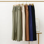 Pantalones De Mujer, nuevos Pantalones De pijama De lino y algodón para Mujer, Pantalones De pierna ancha, ropa De dormir femenina, pantalón para casa para primavera, verano y otoño