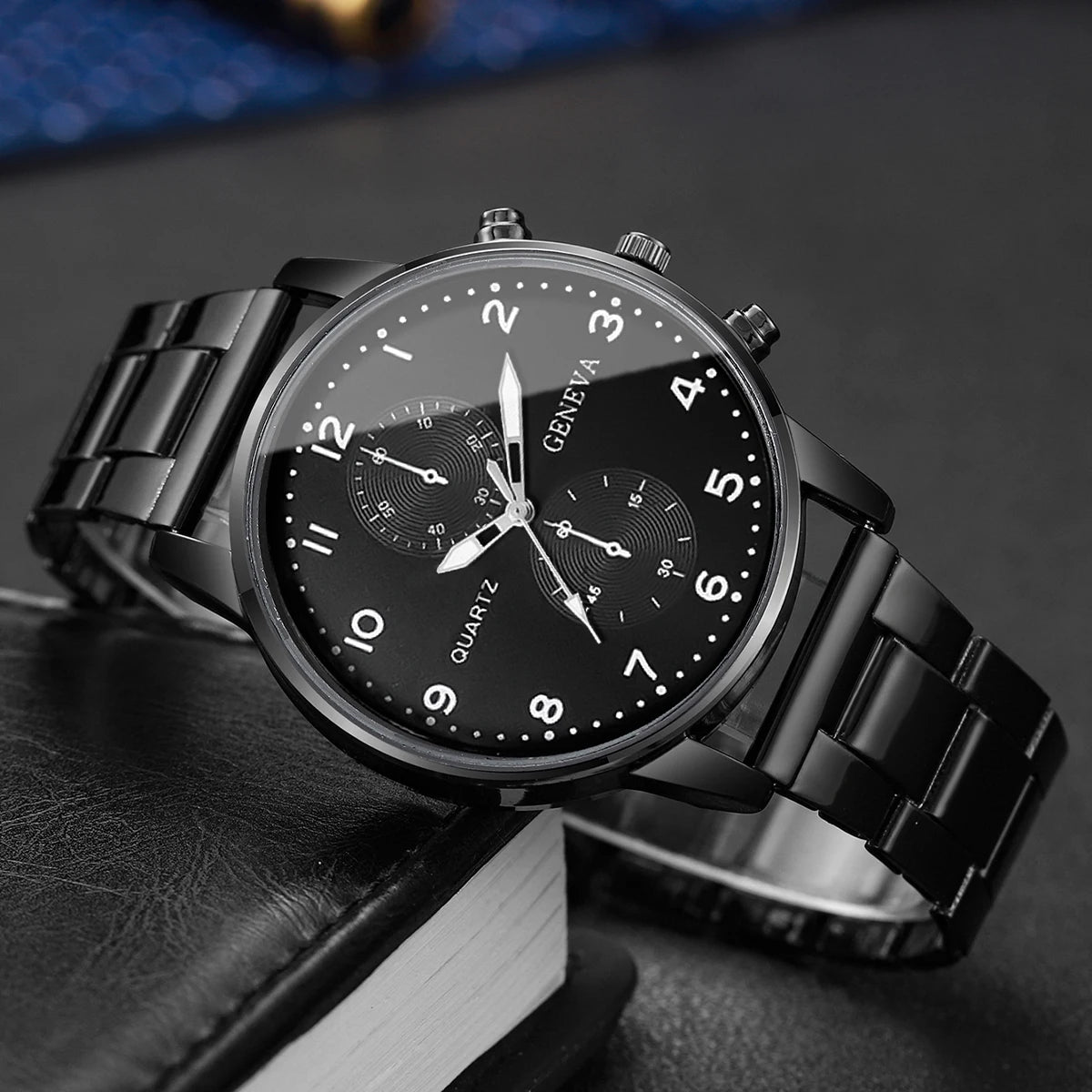Relojes de negocios a la moda para Hombre, Reloj de pulsera de cuarzo de lujo para Hombre, Reloj negro, Reloj Masculino, Reloj para Hombre (sin caja)