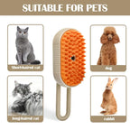 Cepillo de vapor 3 en 1 para mascotas, cepillo para gatos, vaporizador, removedor de pelo de mascotas, herramienta de limpieza para perros, peine de masaje con pulverizador de vapor, cepillo de aseo