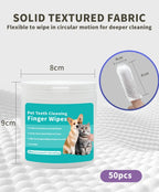 Productos de limpieza para mascotas, cepillo de dientes desechable para dedos, limpieza de dientes para mascotas, cubiertas para dedos, toallitas húmedas, limpieza bucal para perros y gatos