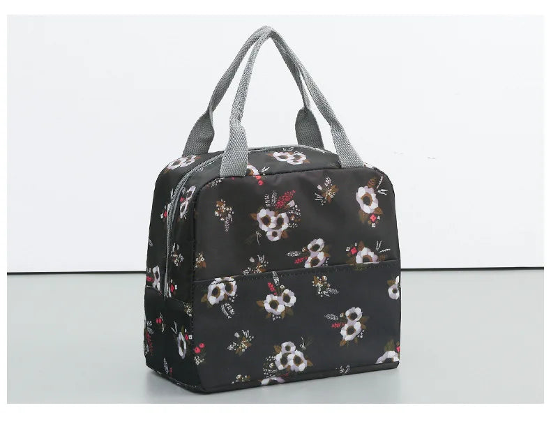 Fiambrera más fresca con patrón funcional, bolsa de almuerzo de lona con aislamiento portátil, bolsas térmicas para comida, Picnic, bolsas de almuerzo para mujeres y niños
