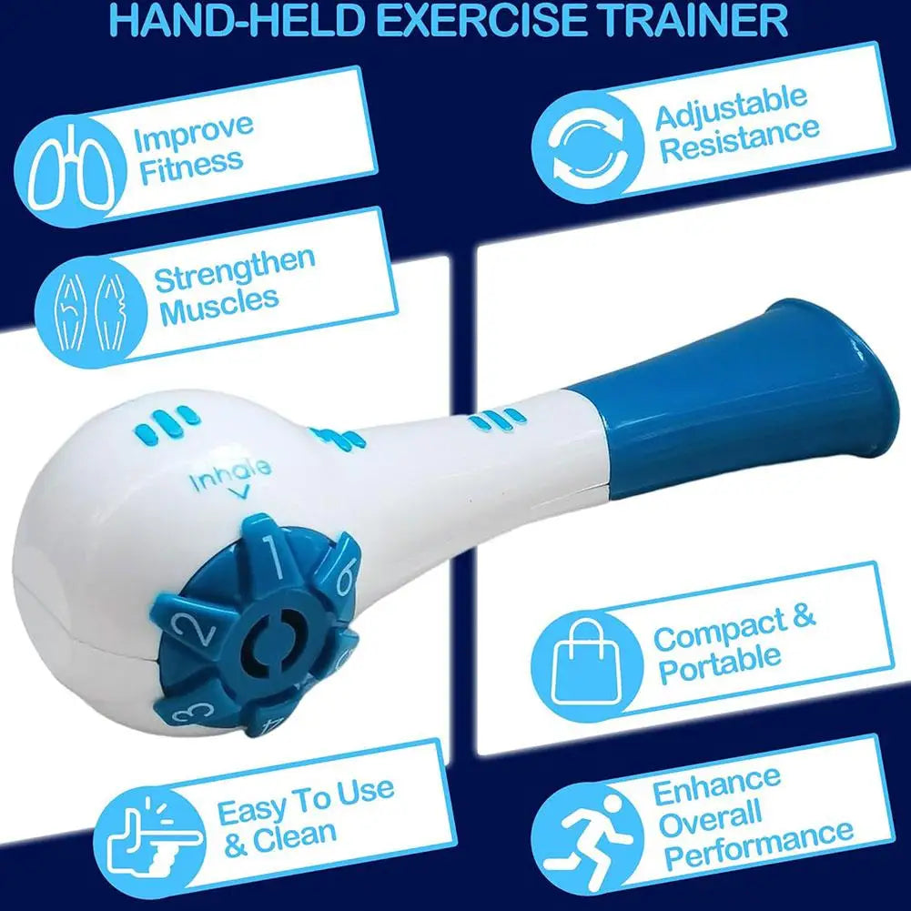 Entrenador de respiración, herramienta de entrenamiento de expansión pulmonar portátil de resistencia ajustable, aumenta la capacidad pulmonar, ejercitador Abdominal para correr