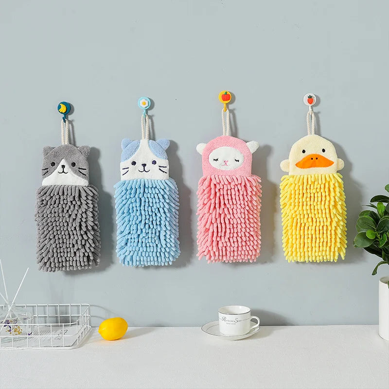 Paño de limpieza de chenilla de secado rápido superabsorbente, toalla de mano montada en la pared, suministros de cocina y baño