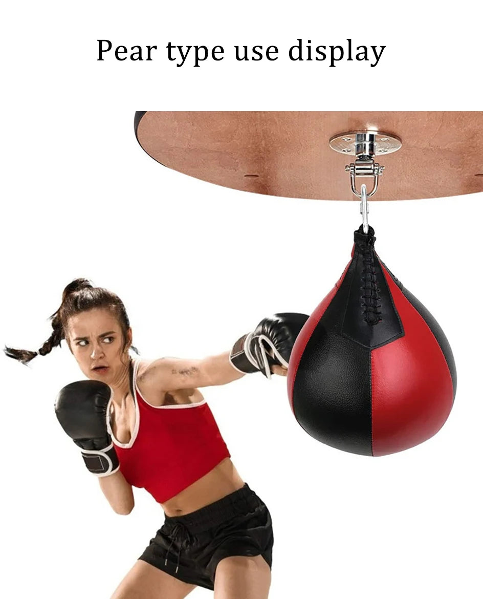 Bola de boxeo de calidad PU, bolsa de boxeo de pera, bolas de velocidad de reacción, entrenamiento de Fitness, bola colgante de velocidad de boxeo