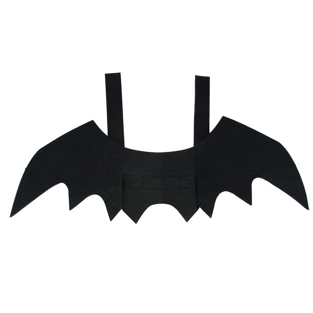 Conjunto de disfraz de murciélago negro para mascotas de Halloween con ala de máscara para gatos, perros, Cosplay creativo, suministros para fiesta de Halloween para mascotas