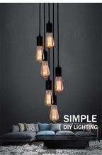 Luces colgantes lineales E27 Simple negro/blanco/plata 90-260v Bar cafetería accesorios de iluminación interior decoración lámpara colgante restaurante